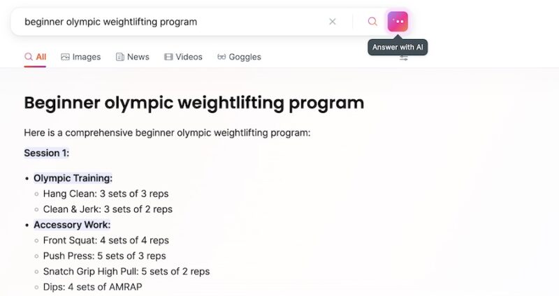 Brave AI Results