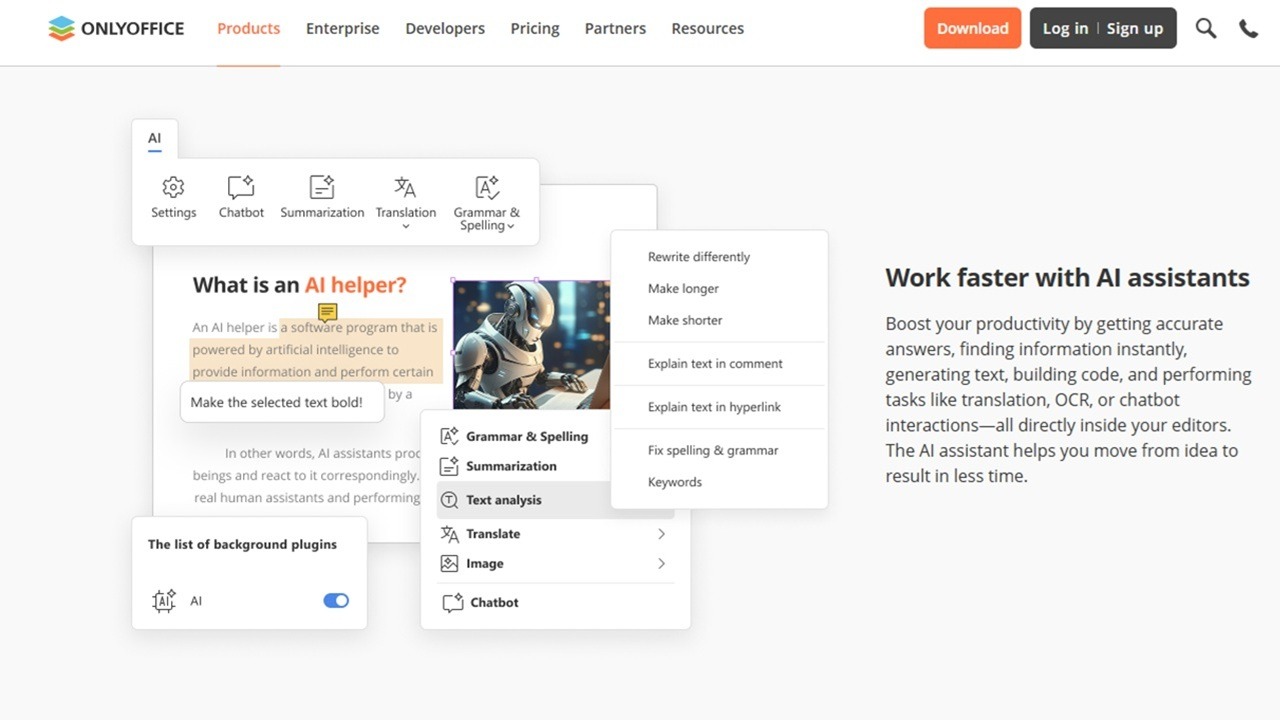 ONLYOFFICE Desktop Editor homepage.
