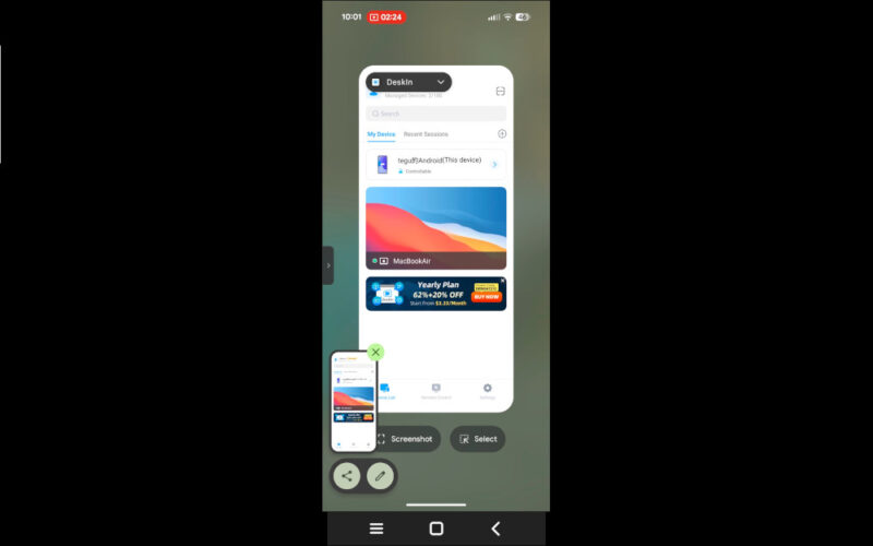Using Remote Control Feature of DeskIn to Control Android Phone From MacOS Machine