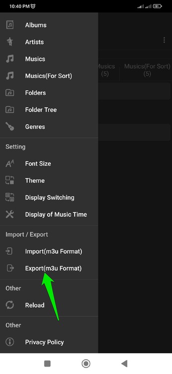 Exporting Playlist