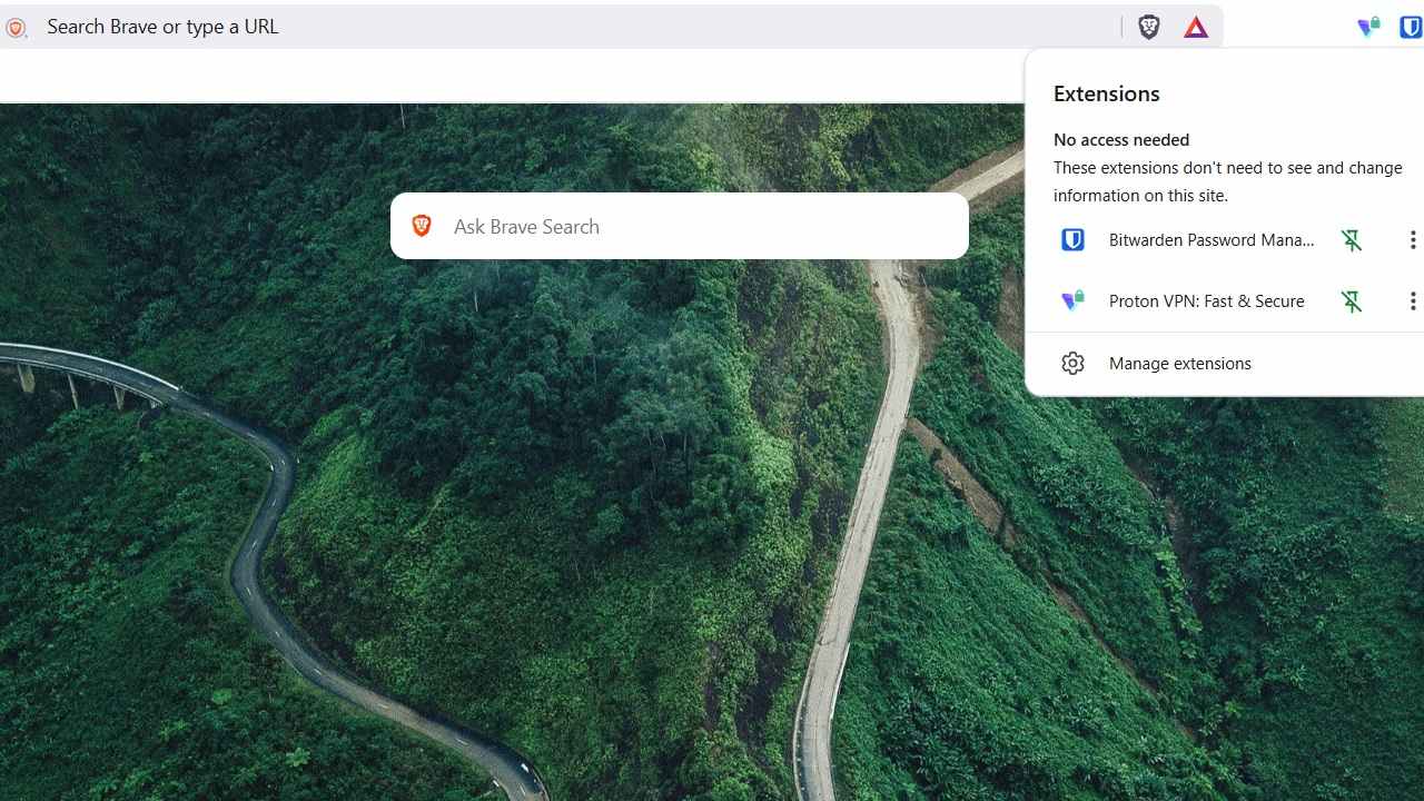Featured Image" Brave browser + ProtonVPN + BitWarden gives perfect desktop privacy.