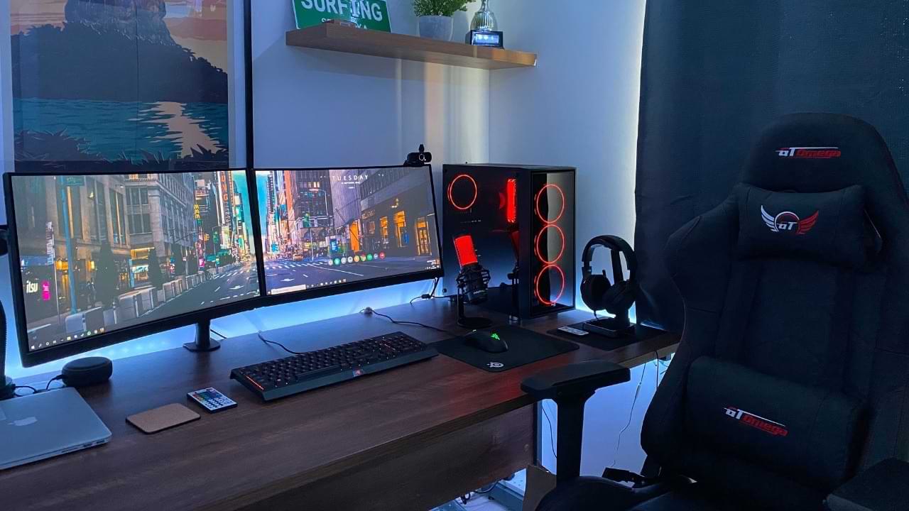 An image of a gaming setup in a person's house