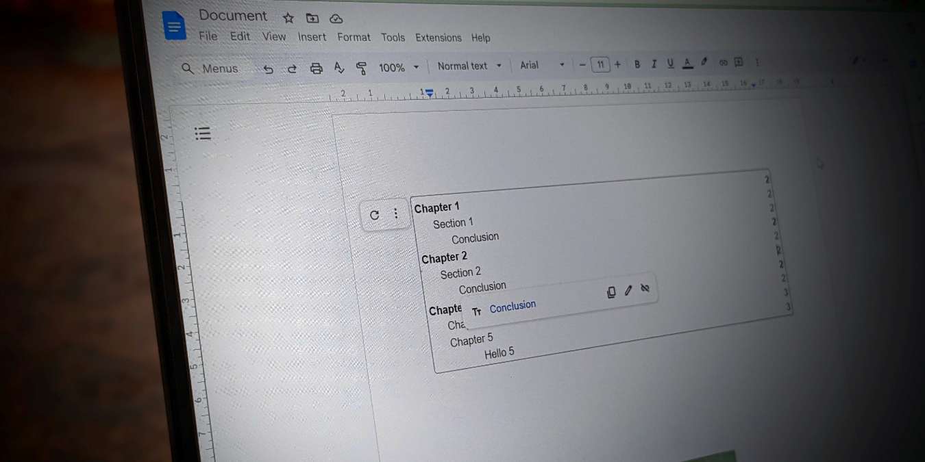 Google Docs Table Of Contents