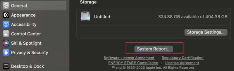 macOS System Report