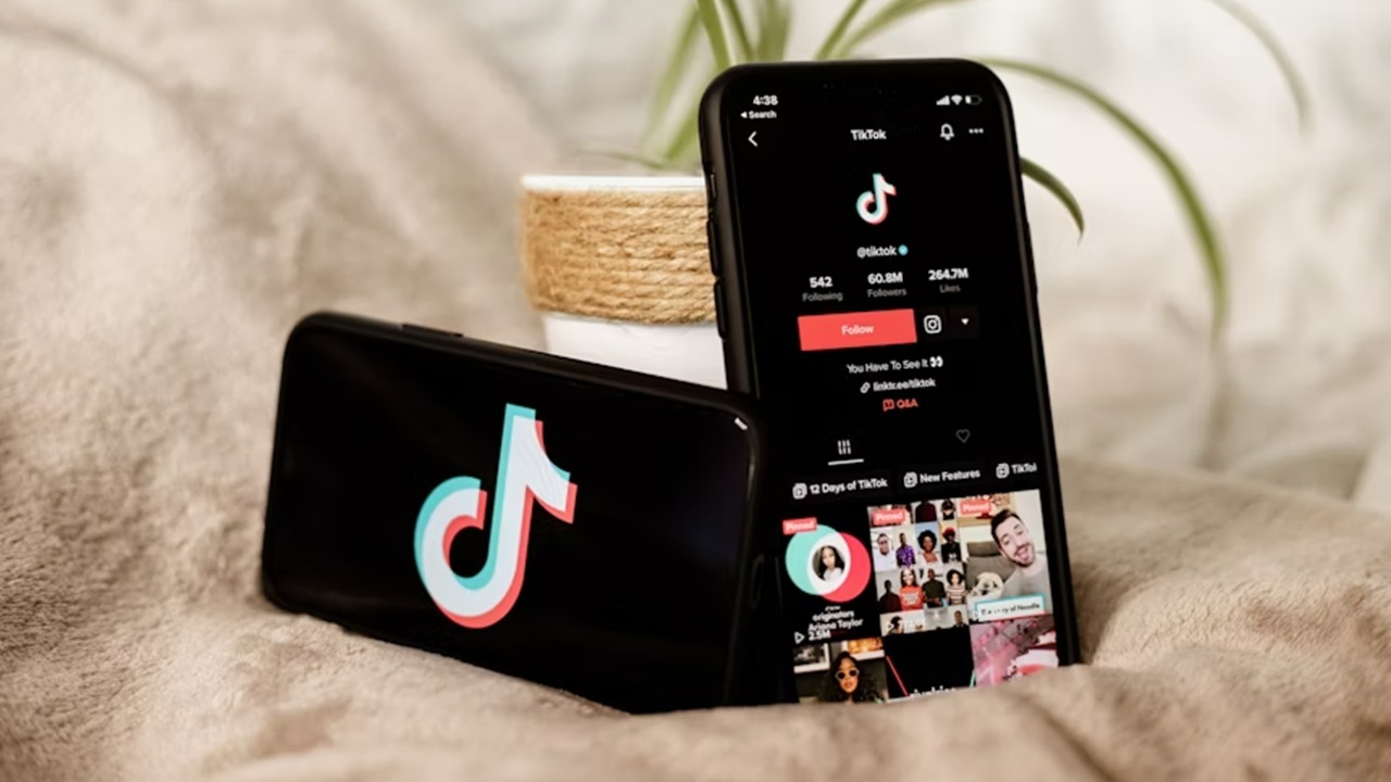 TikTok on two smartphones.