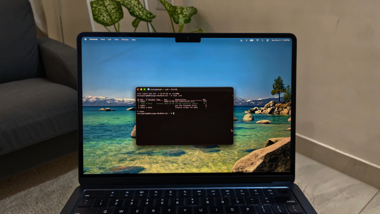 Taskwarrior on a macbook