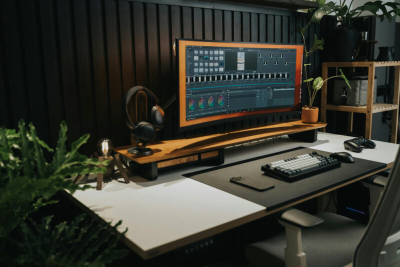An Ultrawide Monitor with peripherals