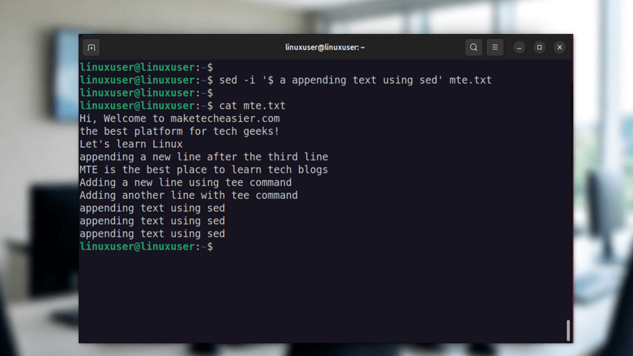 Append Text To File