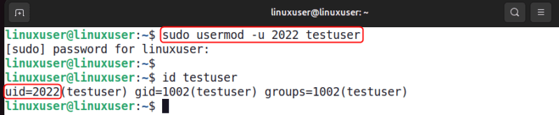 Change Uid Usermod