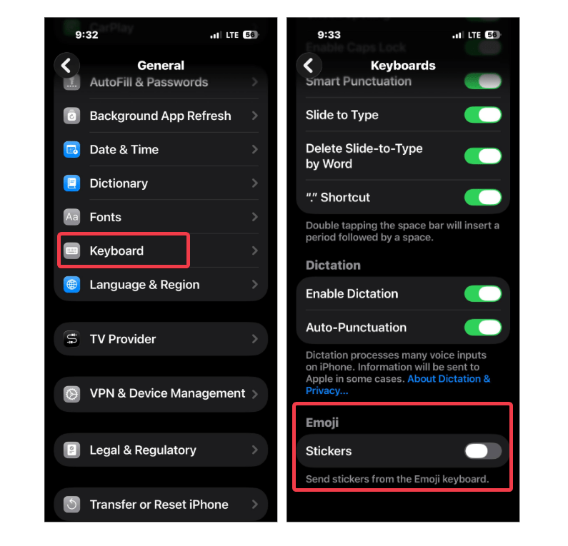 Disable Stickers