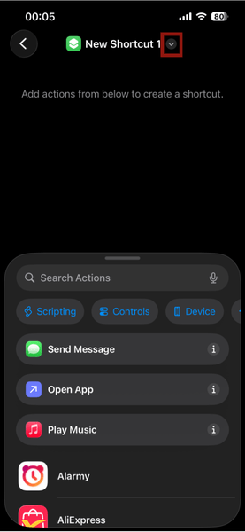 Iphone New Shortcut