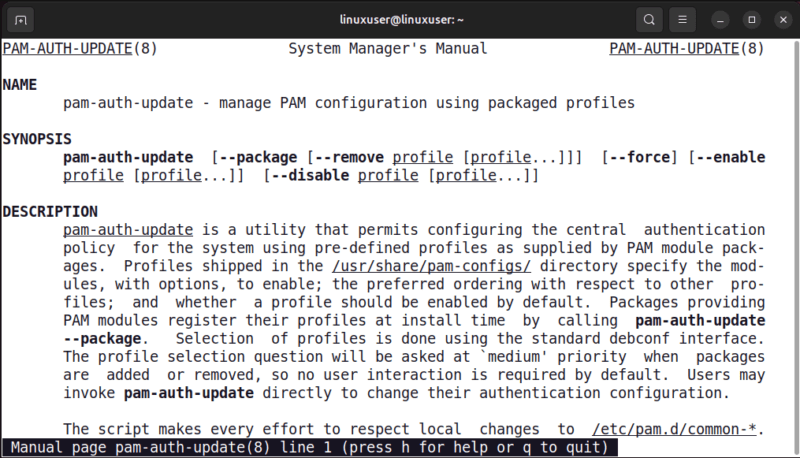 Linux Pam Auth Man