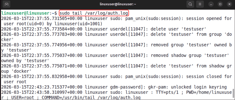 View User Logs