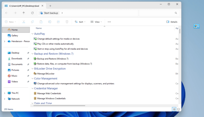 Windows 11 God Mode