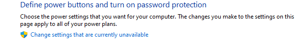Windows Power Button Change Settings